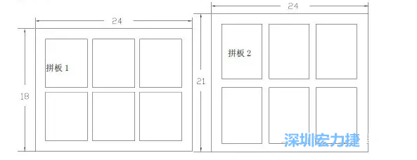 如圖12是兩種拼板在相應(yīng)生產(chǎn)拼板中排列的示意圖-深圳宏力捷