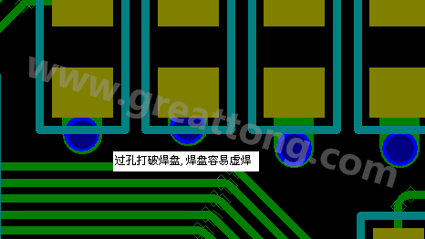 PCB設(shè)計(jì)案例分析：過孔破焊盤，造成SMT虛焊