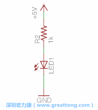 如圖所示放置一個開關(guān)（switch）、10K電阻器（10k resistor）和0.1μF的電容（0.1μF capacitor），并把開關(guān)的一端連到接地端上。