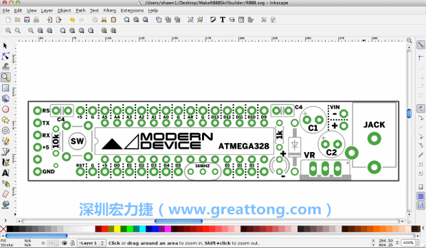 既然你有一個(gè)以電路板為背景的清晰影像了，使用向量工具將要絲印的圖像畫在上面吧，下面有一個(gè)例子。