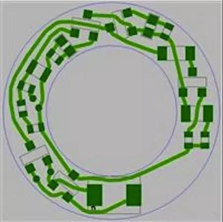 圖6：PCB布線例子：(a)拓?fù)涫阶詣硬季€器(完成了100%導(dǎo)線的布線)；