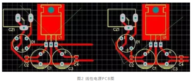 圖2 線性電源PCB圖